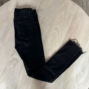 Abercrombie & Fitch 26S High Rise Black Skinny Jean Legging With Raw Hem